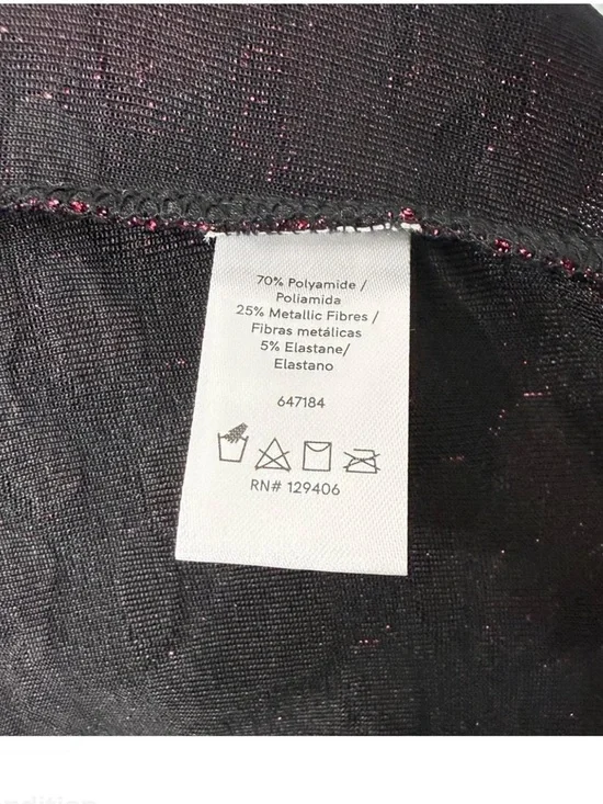 VENUS Plum Large Metallic Animal-Print V-Neck Long Sleeve Dress - Picture 6 of 6